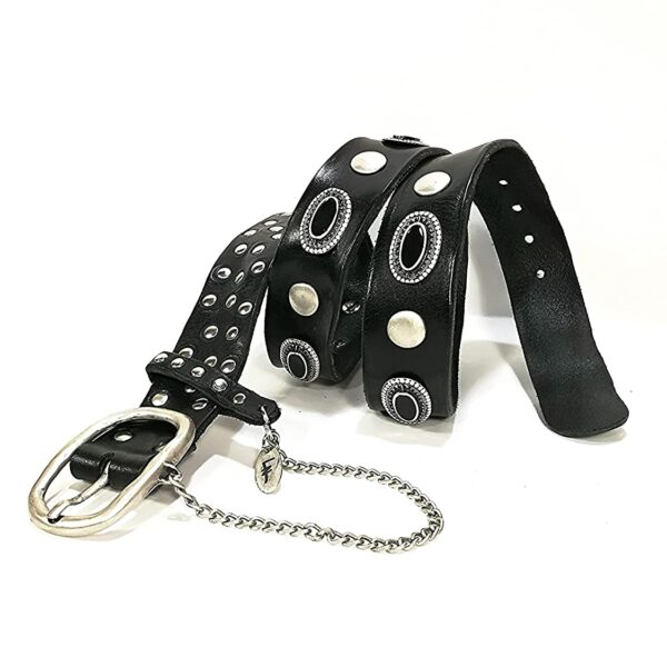 Cintura Donna nera con borchie - immagine 3